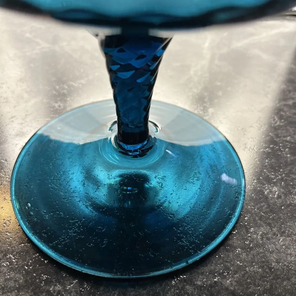 VNTG Empoli Blue Italian Tall Art Glass 10
